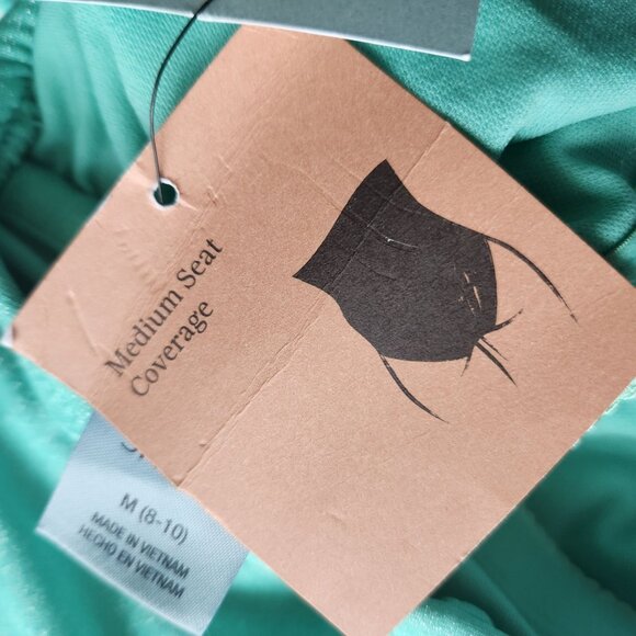 Shade & Shore Turquoise One Piece Swimsuit W Shell Accents Removable Straps Sz M - Picture 10 of 11